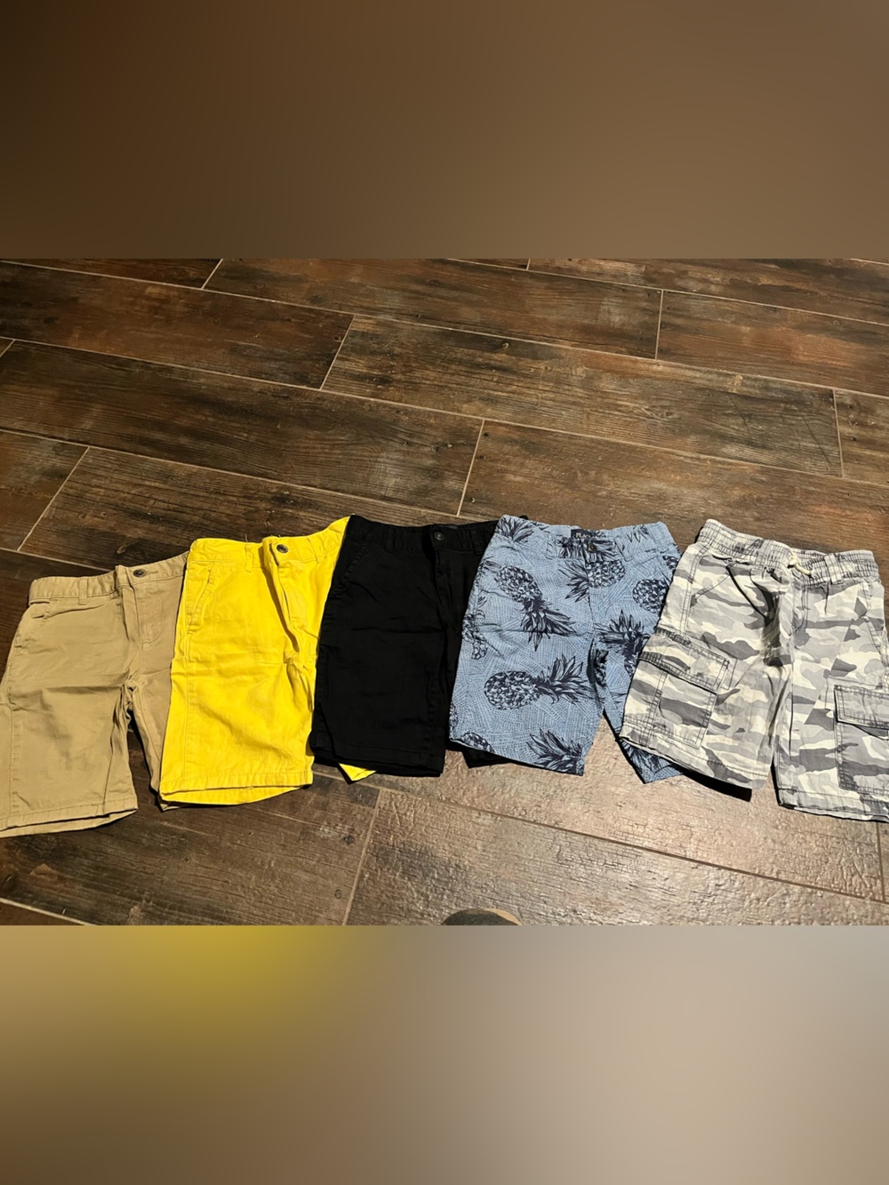 Kids Shorts Pack - Yellow, Black, Tan, Blue Pineapple, Gray Camo